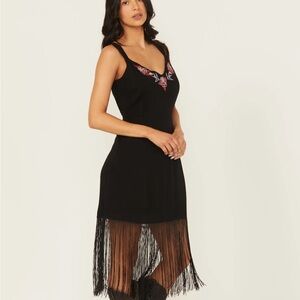 Miranda Lambert NWT Black Dress with Floral Embroidery